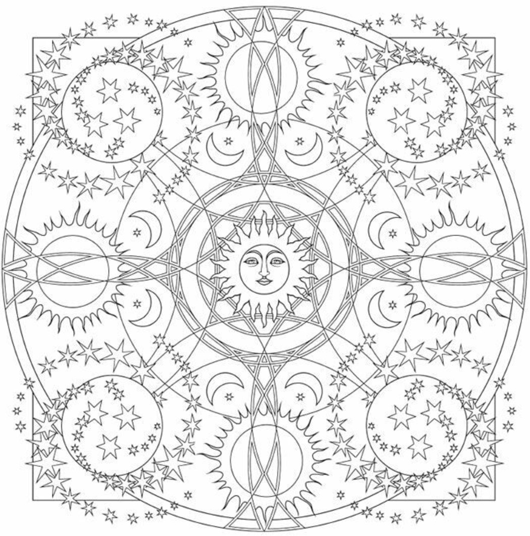 Disegni da Colorare antistress per adulti mandala 7840