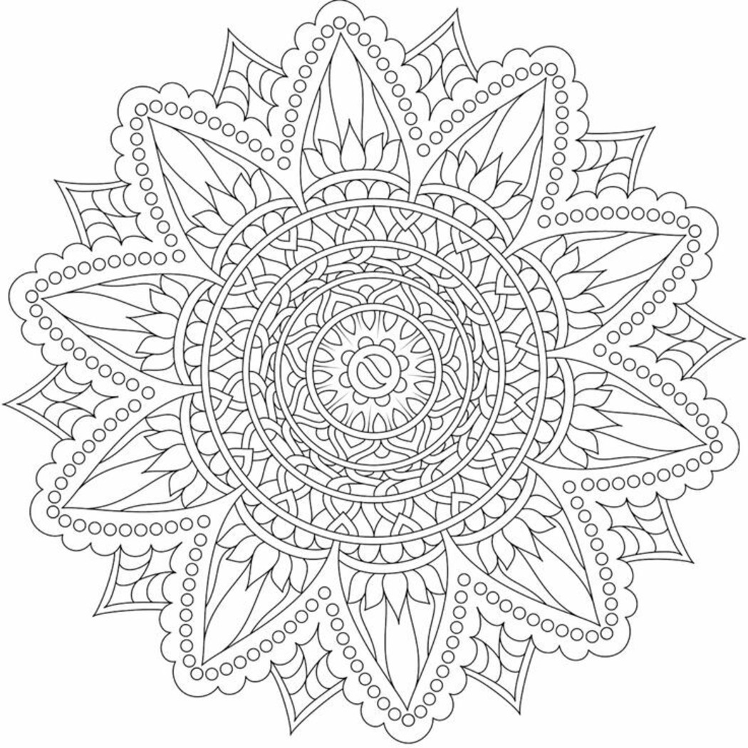 Disegni da Colorare antistress per adulti mandala 8028