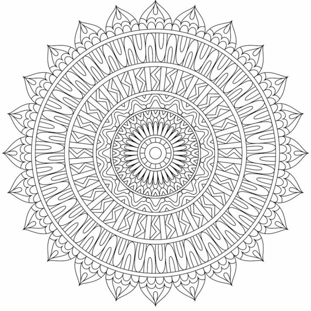 Disegni da Colorare geometrici per adulti mandala 6576 