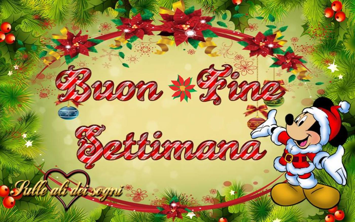 Buon Fine Settimana Topolino Natale - BuongiornissimoCaffe.it