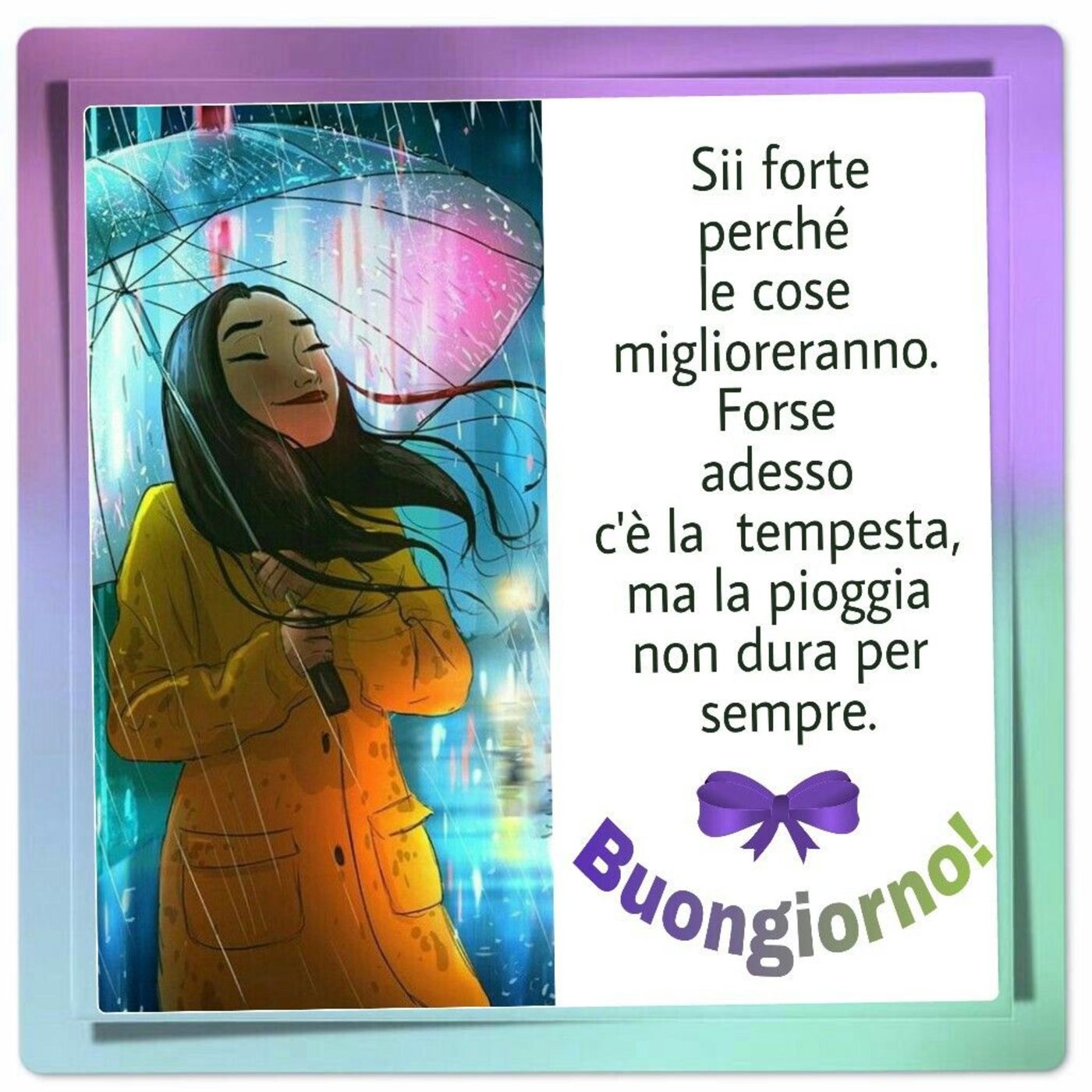 Buongiorno con frasi di incoraggiamento