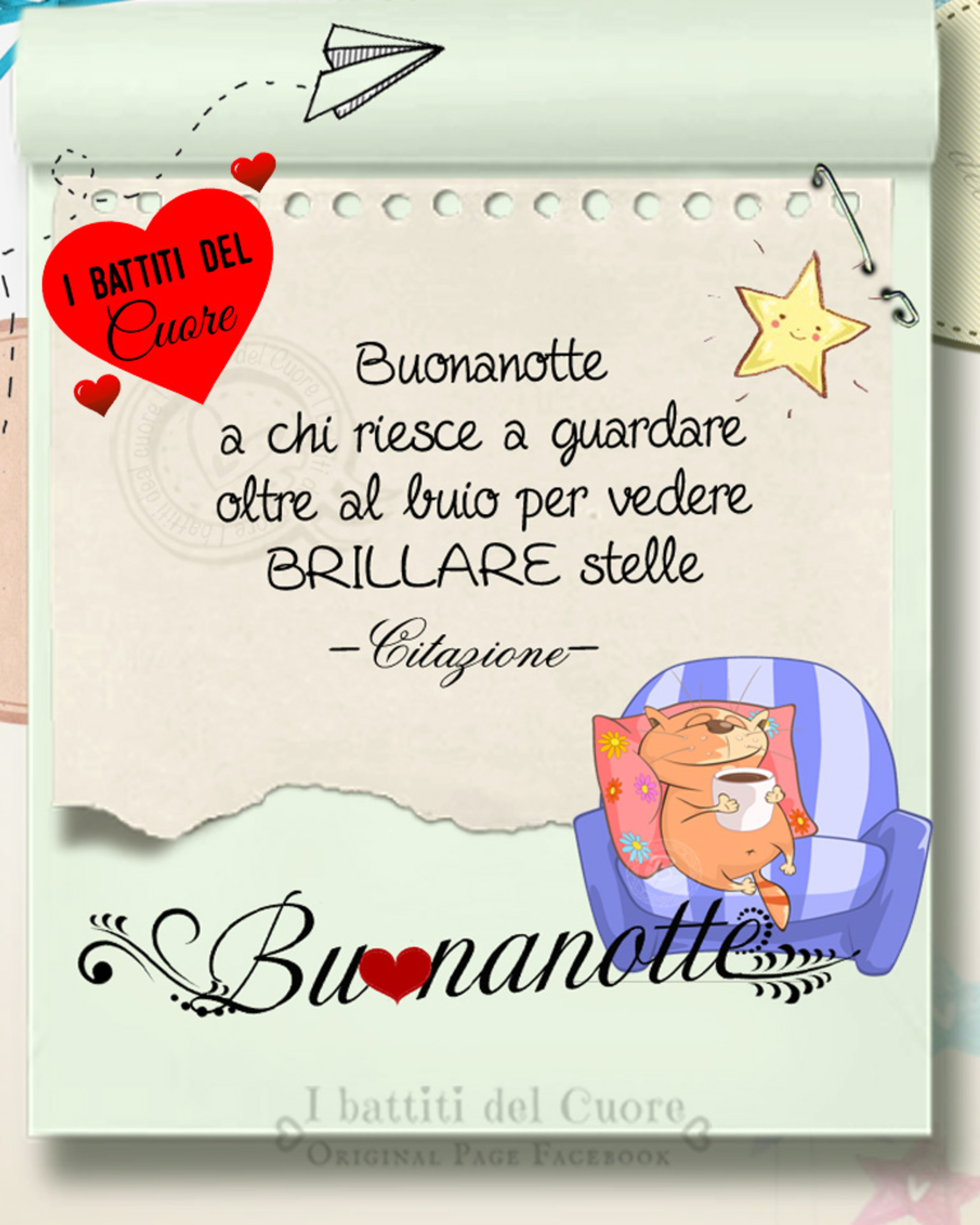 Buonanotte a chi riesce a guardare oltre il buio per vedere brillare le stelle